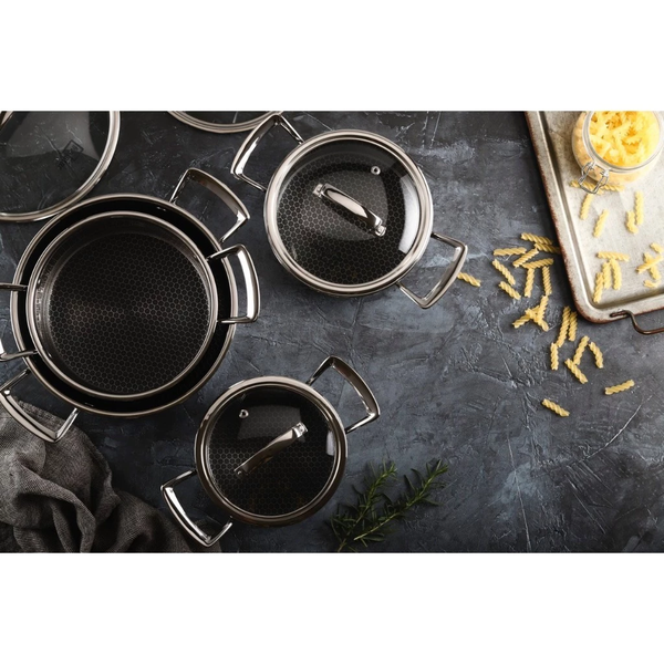 Bộ 4 Nồi Inox 304 Cao Cấp 3 Đáy Sillit Fivestar FP-B4011 Nắp Kính 10 pcs - Kích Thước 16cm/18cm/20cm/24cm - Bảo Hành Chính Hãng