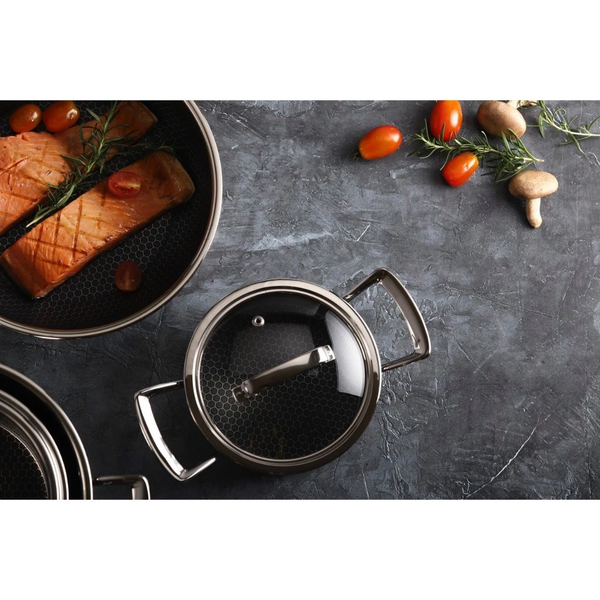Bộ 4 Nồi Inox 304 Cao Cấp 3 Đáy Sillit Fivestar FP-B4011 Nắp Kính 10 pcs - Kích Thước 16cm/18cm/20cm/24cm - Bảo Hành Chính Hãng