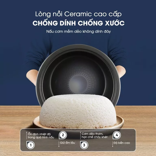 Nồi cơm điện Kalite KRC 8218 dung tích 1.8L - Hàng chính hãng bảo hành 12 tháng.