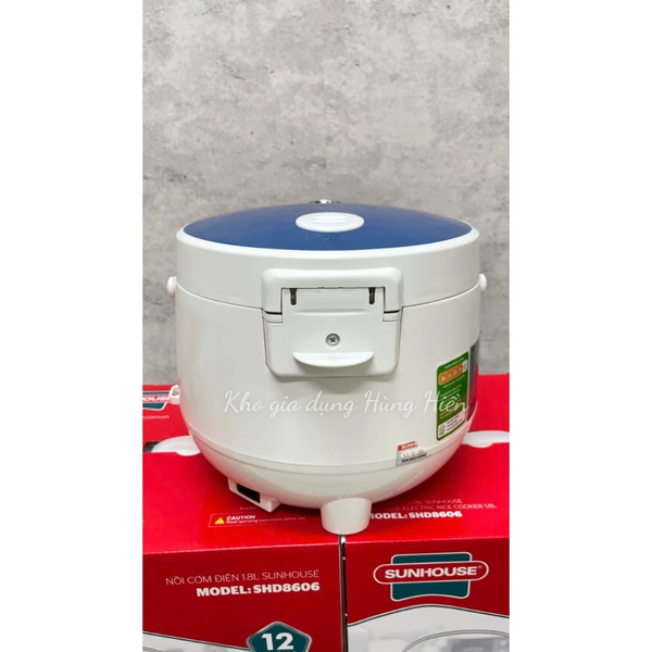 NỒI CƠM ĐIỆN 1.8 L SUNHOUSE SHD8606 - CÔNG SUẤT 700W - HÀNG CHÍNH HÃNG - BẢO HÀNH 12 THÁNG