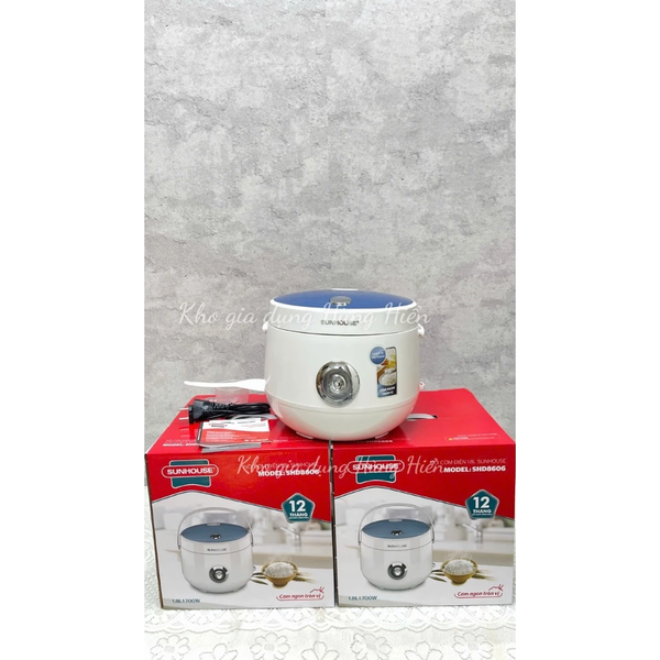 NỒI CƠM ĐIỆN 1.8 L SUNHOUSE SHD8606 - CÔNG SUẤT 700W - HÀNG CHÍNH HÃNG - BẢO HÀNH 12 THÁNG