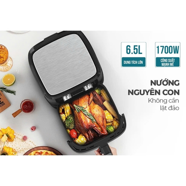 Nồi chiên không dầu Sunhouse SHD4030 - Dung tích 6.5L - Công suất 1700W - Hàng chính hãng bảo hành 12 tháng