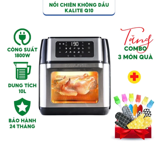 Nồi chiên không dầu Kalite Q10 - Dung tích 10 lít - Công suất 1800W - Hàng chính hãng bảo hành 24 tháng