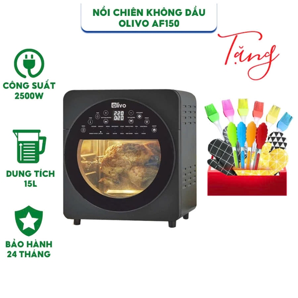Nồi chiên không dầu Olivo AF150 - Dung Tích 15 lít - Công suất 2500W - Hàng chính hãng bảo hành 24 tháng