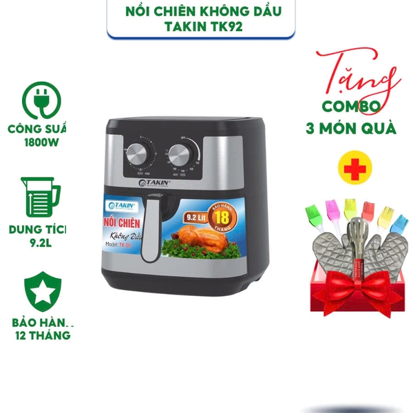 Nồi chiên không dầu Takin TK92 - Dung tích 9.2 lít - Công suất 1800W - Hàng chính hãng bảo hành 12 tháng