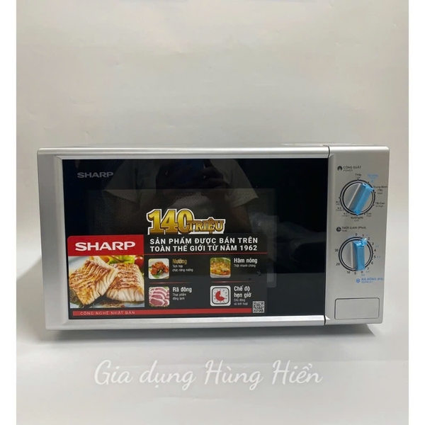 Lò vi sóng Sharp có nướng R-G228VN-SL - Dung tích 20 lít - Công suất 700-1000W - Hàng chính hãng bảo hành 12 tháng
