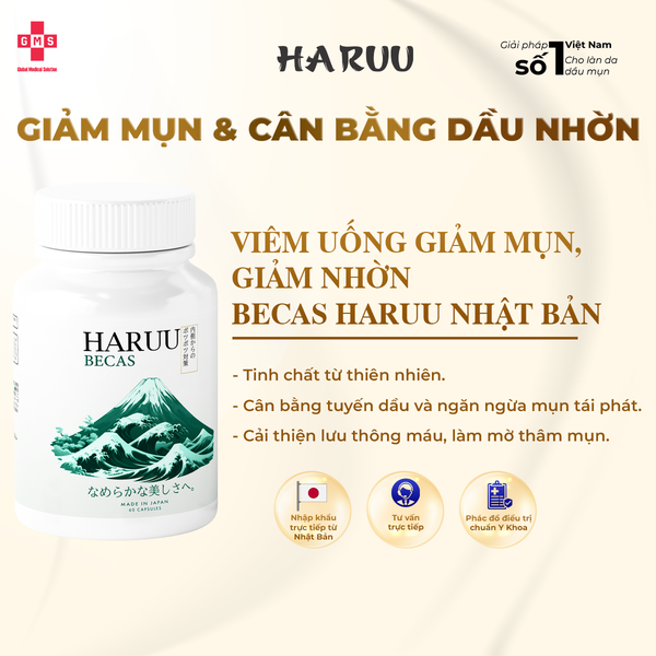 Viên Uống Nội Tiết Mụn Haruu Becas - Giải Pháp Từ Bên Trong Cho Da Sạch Mụn