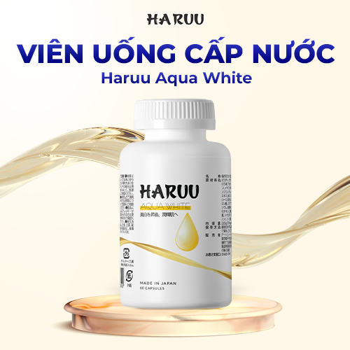 Viên uống trắng da - căng bóng Aqua White Haruu