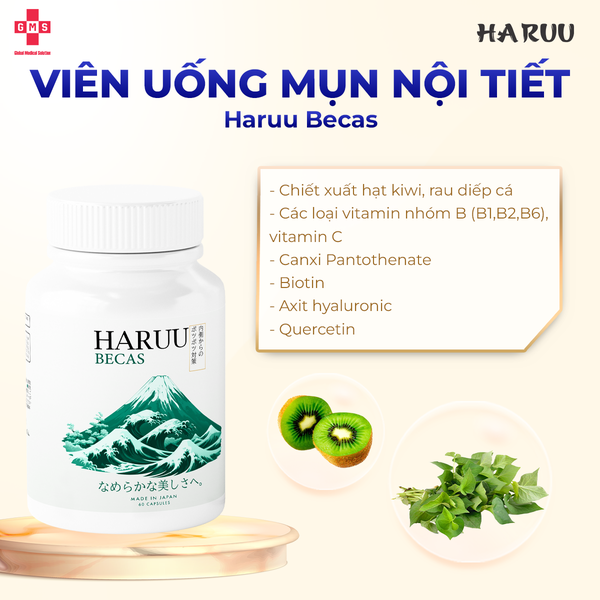 Viên Uống Nội Tiết Mụn Haruu Becas - Giải Pháp Từ Bên Trong Cho Da Sạch Mụn