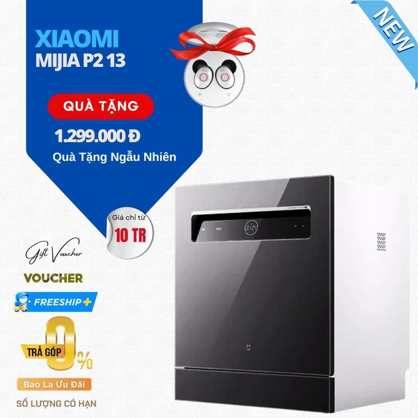 Máy Rửa Bát Xiaomi Mijia 13 Bộ S2 Âm Tường Thông Minh, Rửa Sấy Nhiệt Độ Cao