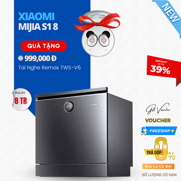 Máy Rửa Bát Xiaomi Mijia 8 Bộ VDW0801M Khử Trùng 99,9%, Kết Nối App Thông Minh