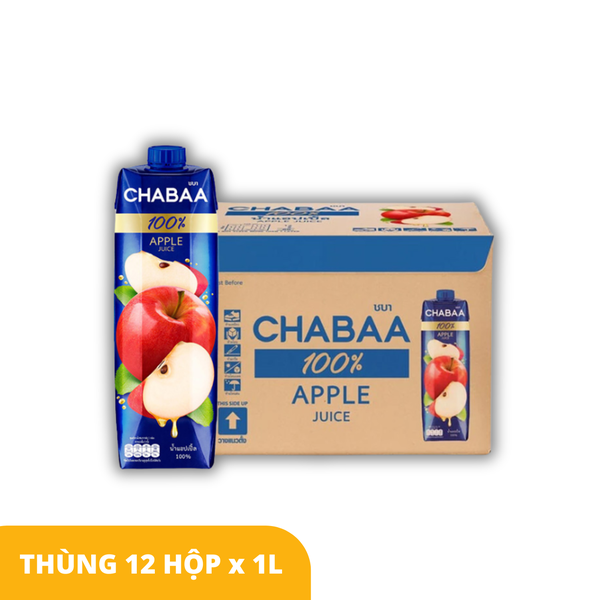 Thùng Nước ép Táo Chabaa - 12 hộp 1L