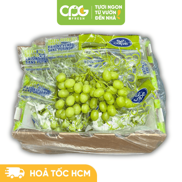 [Hoả tốc HCM] CPG Fresh - Nho xanh Sweet Globe Nam Phi Thùng 4.5kg