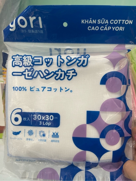 Khăn sữa cotton 3 lớp yori 101
