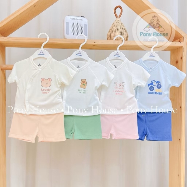 Bộ sơ sinh cộc tay Moon ( mèo, gấu, máy xúc, 0-6m)