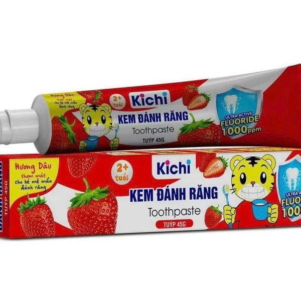 Kem đánh răng Kichi 45g vị táo, dâu ( trên 2y)