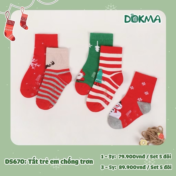 Tất chân 670 (3-5y) (set 5) Dokma