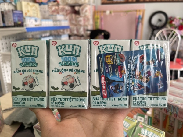 sữa kun 100% sữa tươi có đường 110ml- hộp