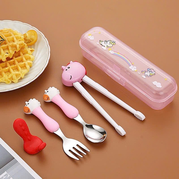 Set 3ct thìa dĩa đũa kủng long