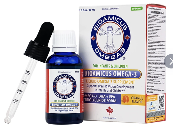 Thực phẩm bảo vệ sức khỏe Bioamicus Omega-3 hỗ trợ tốt cho mắt và não (30ml)