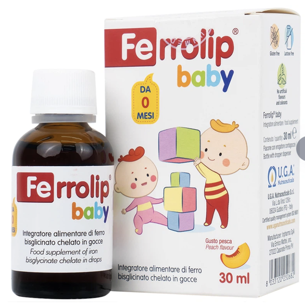 Dung dịch Ferrolip Baby InPharma SpA bổ sung sắt, giảm nguy cơ thiếu máu (30ml)