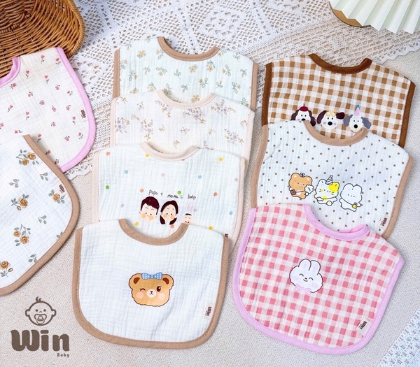 Yếm win muslin viền