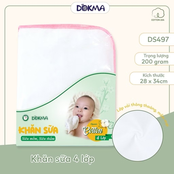 Khăn sữa 4 lớp Dokma (set 10)