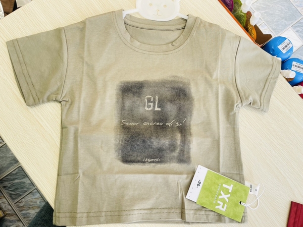Áo phông xanh rêu GL bé trai (90-130)