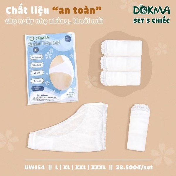 Quần lót giấy cotton Dokma (set 5)
