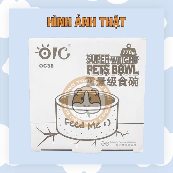 Chén Ăn Cao Cấp Cho Thỏ, Bọ Ú, Chinchilla, Thú Nhỏ OIC Siêu Nặng Chống Lật Chống Trượt OC38