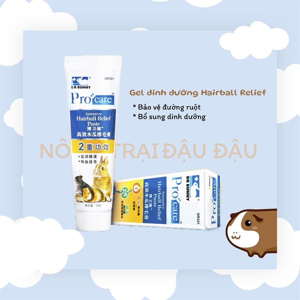 Gel dinh dưỡng Dr.Bunny hỗ trợ đường ruột và giúp đẹp lông cho Thỏ, Bọ Ú, Chinchila, Hamster 50g