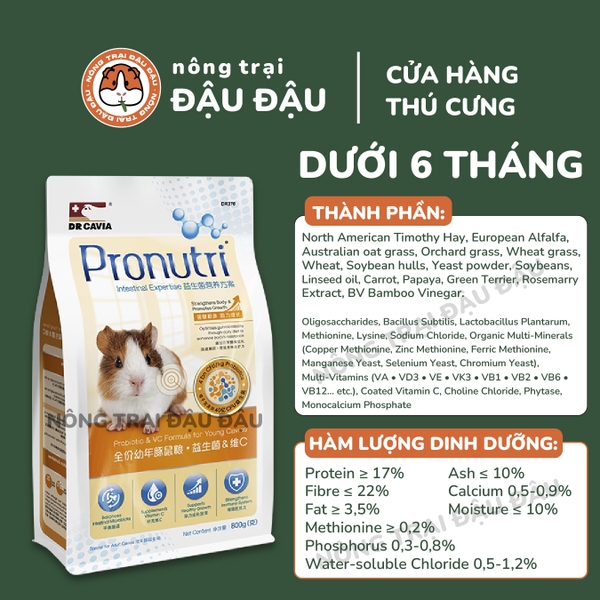 Cỏ Nén Pronutri Vitamin C 800g