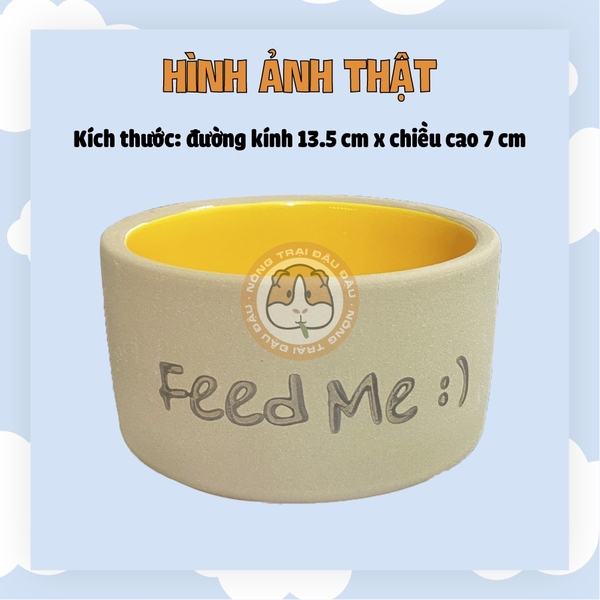 Chén Ăn Cao Cấp Cho Thỏ, Bọ Ú, Chinchilla, Thú Nhỏ OIC Siêu Nặng Chống Lật Chống Trượt OC38