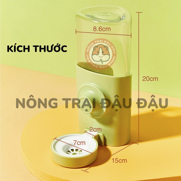 Bình Nước Cho Thỏ, Bọ Ú, Chinchilla Tự Động Cao Cấp 600ml
