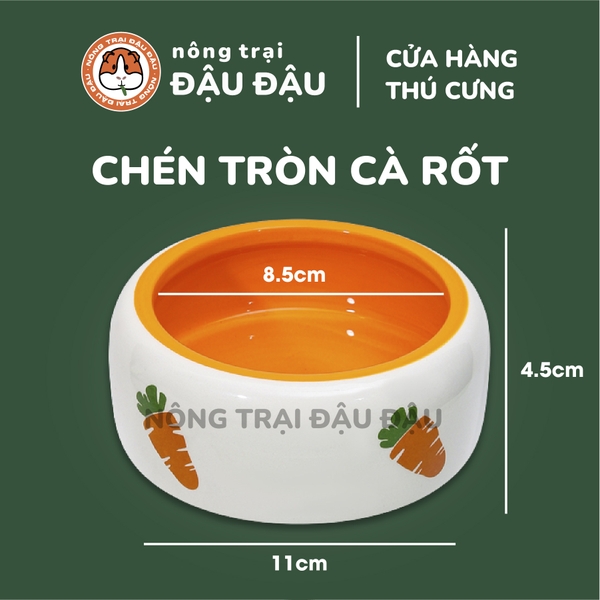 Chén Ăn Sứ Cao Cấp Cho Thỏ, Bọ Ú, Chinchilla, Hamster Chống Lật