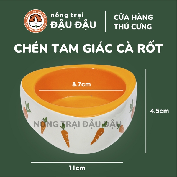 Chén Ăn Sứ Cao Cấp Cho Thỏ, Bọ Ú, Chinchilla, Hamster Chống Lật