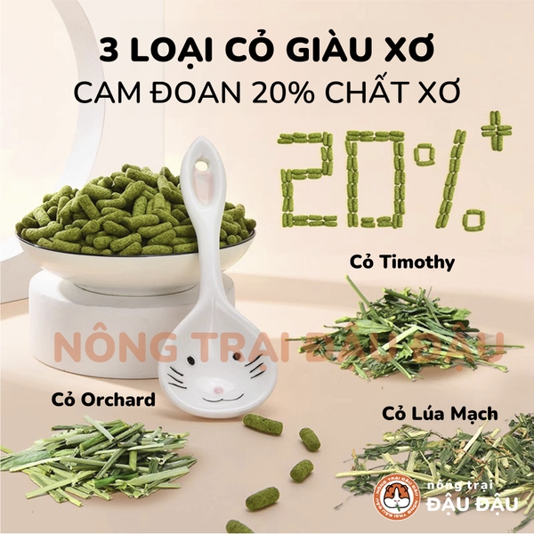 Cỏ Nén Cho Thỏ Hạt Phồng Yee Bổ Sung Rau Củ Giàu Chất Xơ Giảm Mùi Hôi 1kg