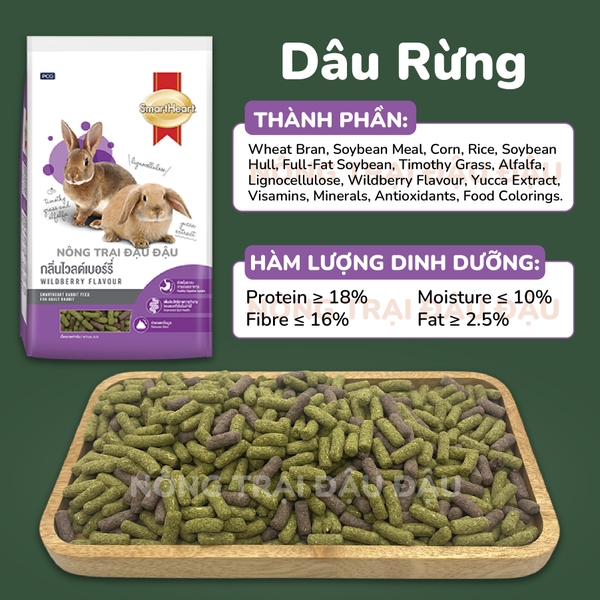 Cỏ Nén Cho Thỏ Trái Cây Smart Heart Giàu Vitamin Dinh Dưỡng Toàn Diện 500g 1kg
