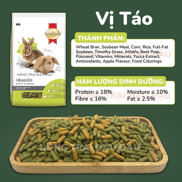 Cỏ Nén Cho Thỏ Trái Cây Smart Heart Giàu Vitamin Dinh Dưỡng Toàn Diện 500g 1kg