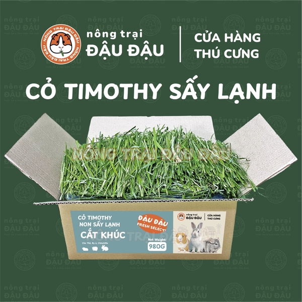 Cỏ Timothy Sấy Lạnh Cho Thỏ, Bọ Ú, Chinchilla Cắt Khúc Siêu Xanh Lá Mềm 480g 980g