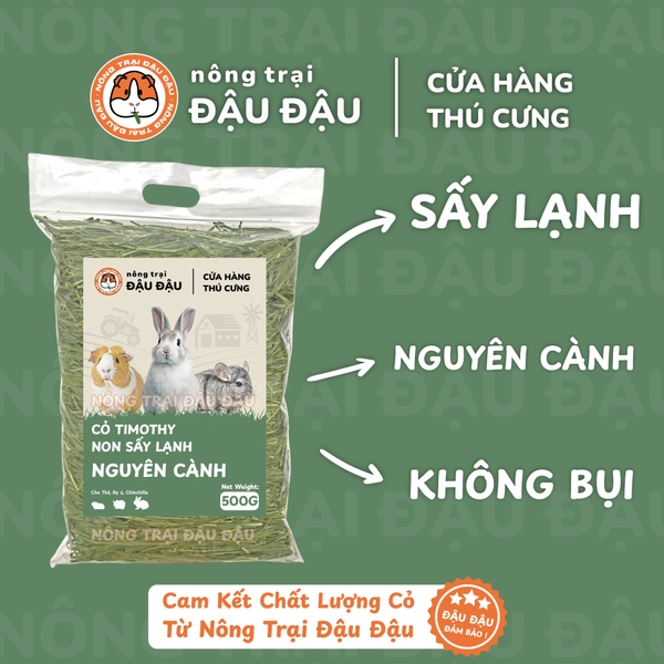 Cỏ Timothy Sấy Lạnh 50% Lá Nguyên Cành - Đậu Đậu Fresh Select