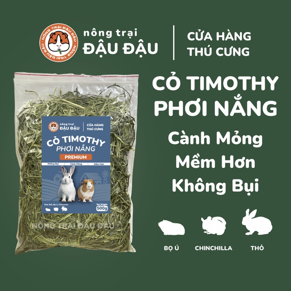 Cỏ Timothy Cho Bọ Ú, Thỏ, Chinchilla Timothy Phơi Nắng Không Bụi 500g