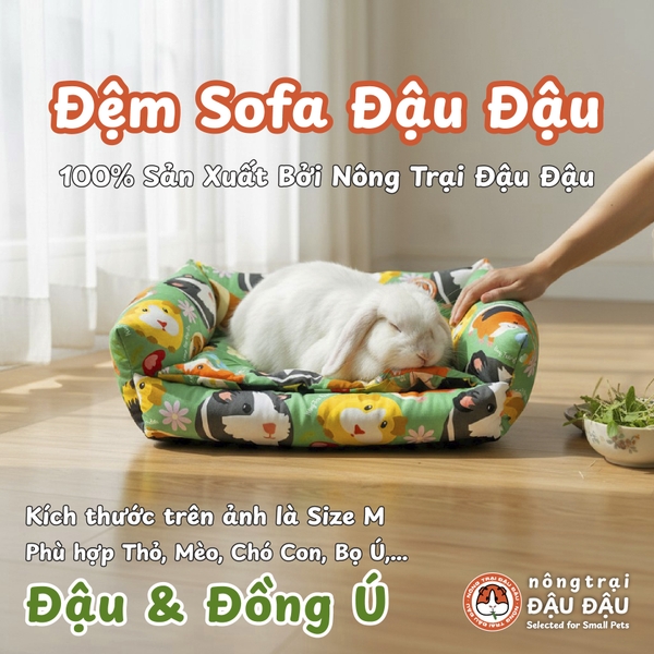 Đệm Sofa Cho Bọ Ú, Thỏ, Chó, Mèo, Thú Nhỏ Đệm Vải Thoáng Mát Phù Hợp 4 Mùa