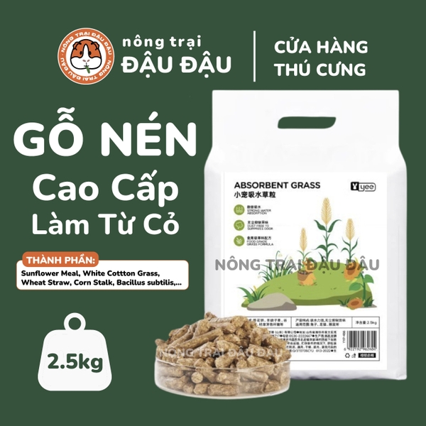 Gỗ Nén Lót Chuồng Cho Thỏ, Bọ Ú, Chinchilla Yee - Túi 2.5kg