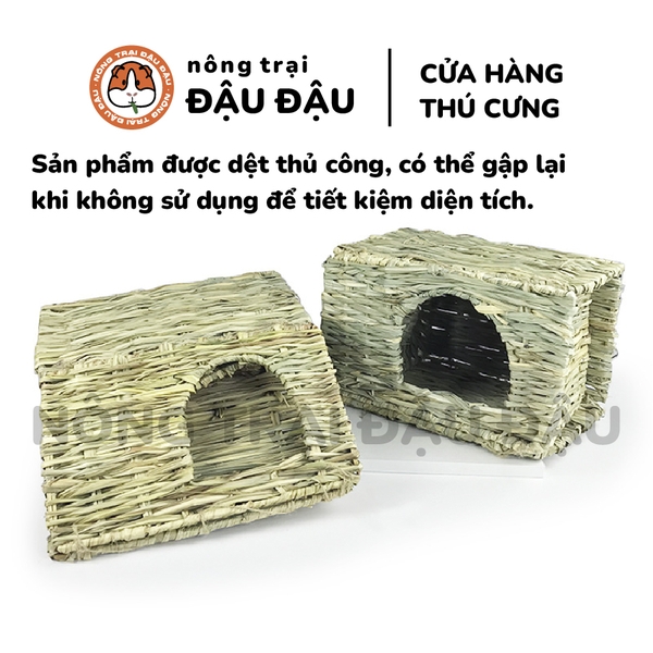 Nhà Cỏ Trú Ẩn Cho Bọ Ú, Thỏ, Chinchilla 2 Cửa