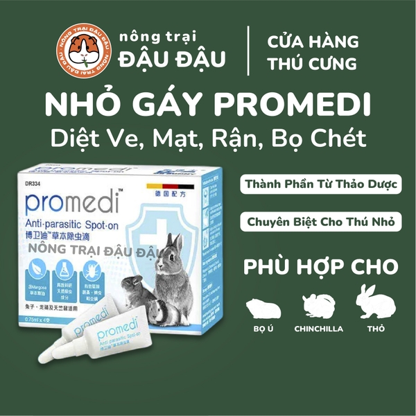 Thuốc Diệt Ve Rận, Bọ Chét, Mạt Cho Thỏ, Bọ Ú, Chinchilla Hiệu DrBunny Tuýp 0.75ml