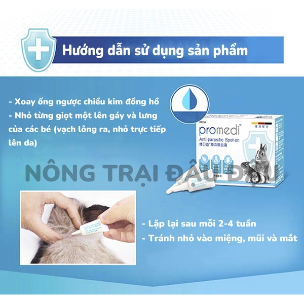 Thuốc Diệt Ve Rận, Bọ Chét, Mạt Cho Thỏ, Bọ Ú, Chinchilla Hiệu DrBunny Tuýp 0.75ml