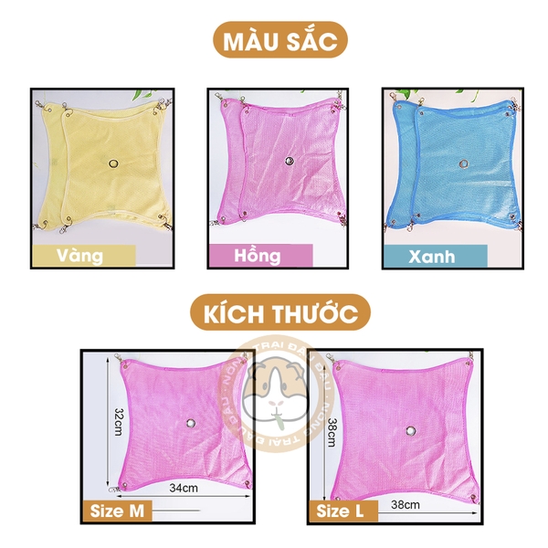 Võng Nằm Cho Bọ Ú, Nhím, Hamster, Thú Nhỏ Vải Lưới Thoáng Mát