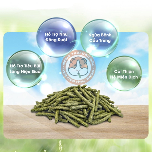 Bánh Cỏ Mài Răng MrHay Cho Thỏ, Bọ Ú, Chinchilla Kết Hợp 4 Loại Cỏ 800g MH39