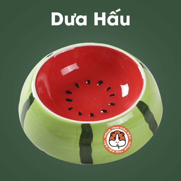 Chén Ăn Sứ Chống Lật Cho Thỏ, Bọ Ú, Chinchilla Hình Trái Cây Dễ Thương